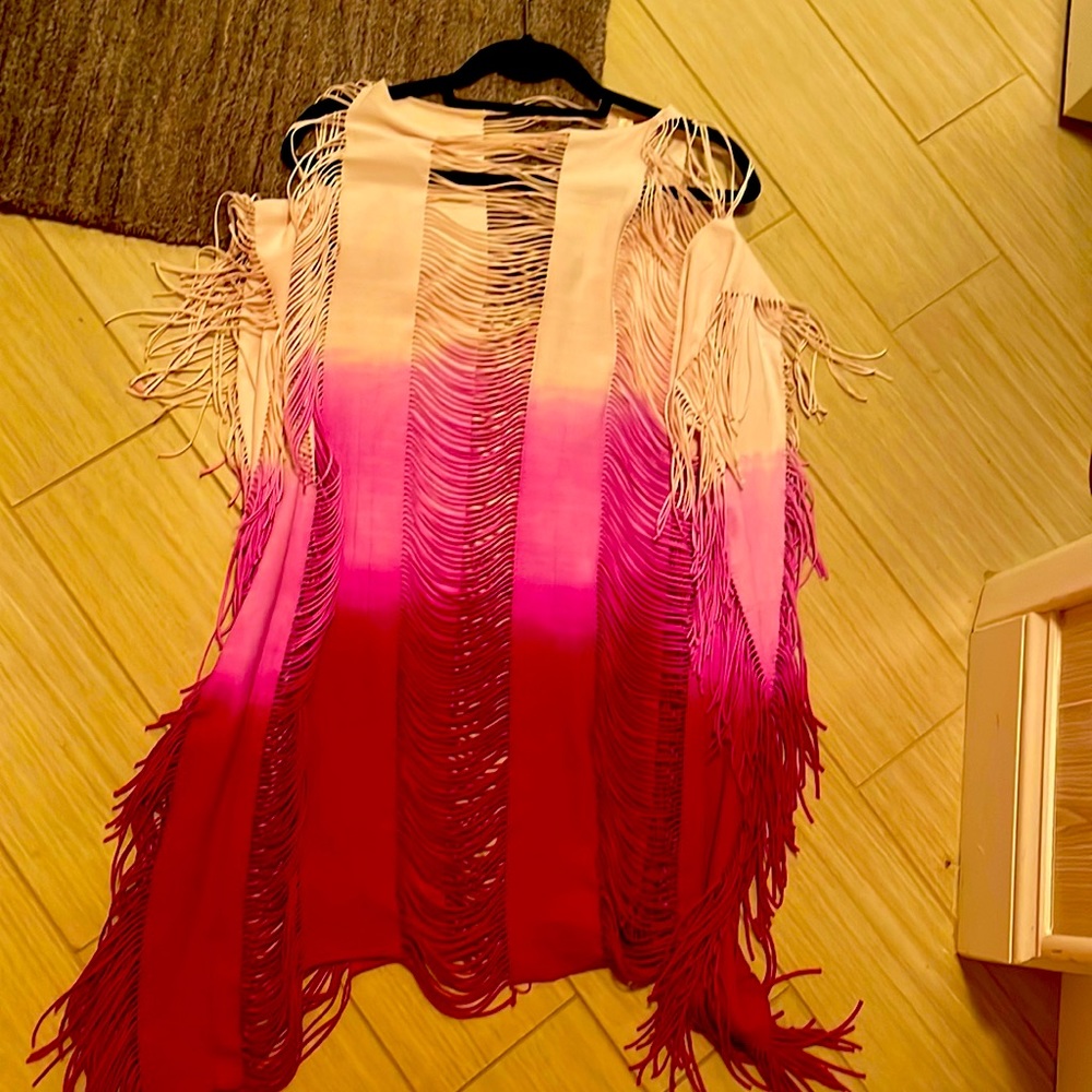 Pink multi color cover up